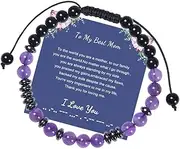 [Kilener] Mom Bracelet Gifts from Daughters Son Morse Code Bracelets for Mom Mothers Day Gifts for Women Christmas Birthday Gifts for Moms Mama Mommy Gifts from Kids Crystal Bead Bracelet