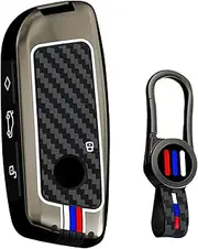 ontto luminous car key cover fit for BMW I7 X7 G07 LCI IX I20 X1 U11 7 Series G70 G09 XM U06 G81 M3 Energy 2023 2024 2025 Metal Smart Shell case key holder keyring keychain Accessories Black 1
