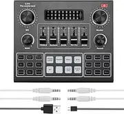 LAPOOH V9 Audio USB Headset Microphone Webcast Live Sound Card 12 Electric Sounds Broadcast for Phone Computer