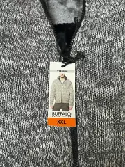 Buffalo David Bitton Men's Sherpa Lined Zip Up Sweater (Gray Htr, XXL) NWT