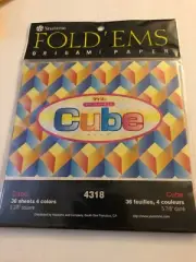 Yasutomo Fold'Ems Origami Paper Cube Pattern 4318 5-7/8" square 36 shts-NEW