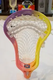 NEW Men's RC1 Sherbert Sunset Dye Purple Pink and Yellow Strung Lacrosse Head
