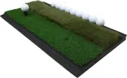 F4 Dual-Surface Golf Hitting Mat with Ball Tray for Chipping and Driving Practic