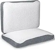 Cervical Pillow for Neck Pain Relief Memory Foam Pillow for Sleeping Neck Pillow Ergonomic Orthopedic Pillow Soft and Supportive Bed Pillow for Side Back Stomach Sleepers (2 Pack)