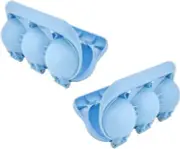 Superio 2 pc Snowball Maker Triple Balls Mold, Kid Snow and Sand Toy- Light Blue