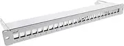 InLine® Patch Panel 24-Way Keystone Empty Plate Patch Panel with Pull-Out 19 Inches 1HE Light Grey RAL7035