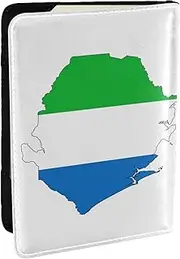 [JEJEA] Sierra Leone Flag Map Print Travel Organizer Credit Cards Case Passport BookPassport Holder Cover Wallet forTraveling,, Black, One Size