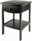 Black Wooden Nightstand Bedside Table 1 Drawer End Side Storage Shelf Bedroom