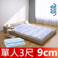 在飛比找PChome24h購物優惠-【富郁床墊】4D透氣獨立筒彈簧床墊9cm藍白色舒柔布 單人3