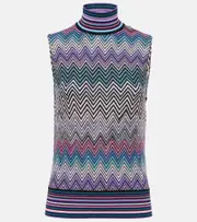 [Missoni] Missoni Zig Zag wool turtleneck top UK 16 multicoloured