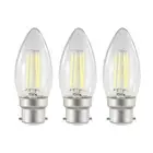 3 x LED Filament Candle Lamp B22 4W 6000k Day Light 450 Lm Glass Bulb 360° SAA