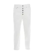 mix-buttons cropped trousers 31 White