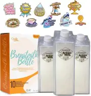 3-Pack Breast Milk Pitcher For Fridge with 10PCs Breastfeeding Stickers