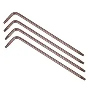 T10 Tamper Proof Torx Star Key Bit Wrench, L-Shape 3.66" Long Arm, S2 Steel 4pcs