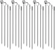 20PCS Stainless Steel Cocktail Picks Set Stainless Steel Fruit Stick- 11cm Reusable Metal Martini Skewers for Olives, Fruits, Cheese, Party Bar Accessories, Dishwasher Safe Silver Drink Garnish Picks