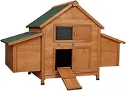 i.Pet Chicken Coop Large Rabbit Hutch, Coops Wooden Pet House Run Cage Walk in Guinea Pig Ferret Hen Bunny Feeder, Outdoor Metal Door Roof Hatch Nesting Box Farm Tray DIY