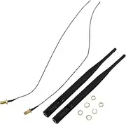 Lockmaner 2 x 6dBi 2.4GHz 5GHz Dual Band WiFi RP-SMA Antenna + 2 x 35cm U.fl/IPEX Cable