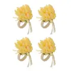 4pcs Napkin Holder Table Decor Tasteless Natural Plastic Flower Napkin Rings