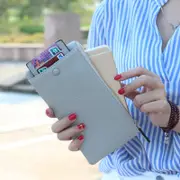 5.5 Inch Women's Vintage Litchi Stria PU Long Wallet Phone Bag Handbag For iPhone 7/7 Plus Samsung 22074 MEDIUM GREY