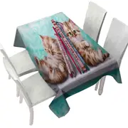 Funny Cute Cats Designs Books and Kittens Tablecloth