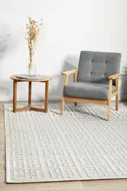 Edfu Maze Natural White Rug