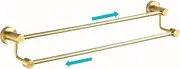 BATHSIR Brushed Gold Towel Rack, 24 Inch Double Towel Bar Wall Mounted Bathroom Towel Holder Hanger Stainless Steel