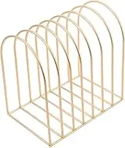 SHOWERORO Creative Desktop Organizer Small Iron Magazine Holder Stylish Bookshelf Rack for Office Dorm Space Saving Design for Files Magazines Elegant Storage