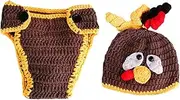 TEMPNAP Handmade Baby Photo Outfit Newborn Turkey Costume Thanksgiving Day Dress up Soft Fabric Easy to Wear