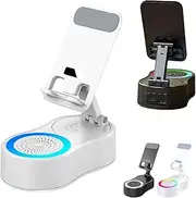 Sonicdrop Dock – No-Pair Magic Speaker & Charging Stand,Sonicdrop Dock Holder,Adjustable Phone Holder,Drop-to-Play Sound (White)