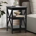 Oikiture Side Table Coffee Bedside Sofa End Tables 3-tier Shelf