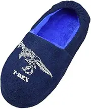 [Tirzrro] Little Kids Big Boys Warm Slippers with Soft Memory Foam Slip-on Indoor Cute Dinosaur Shoes
