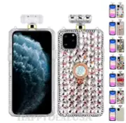 For Apple iPhone 11 Pro Max - Perfume Bottle Cover Case w/Gem Rhinestone Strap