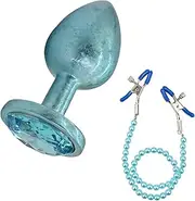 Metal Bullet Butt Plug Luxury Jewelry Base Butt Plug Adjustable Nipple Toy Nipple Clamp Set