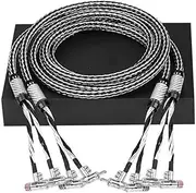 HiFi Speaker Cable OCC Silver Mixed Braided with self-Locking Banana Head(3.5 m)