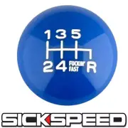 BLUE/WHITE FING FAST SHIFT KNOB FOR 6 SPEED SHORT THROW SHIFTER 10X1.5 S12 (for: Honda)
