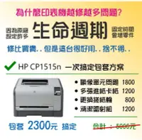 在飛比找Yahoo!奇摩拍賣優惠-≦中部聯盟≧專業維修~HP CP1515N原廠生命週期