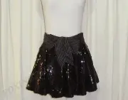 BNWT:STUNNING SASS&BIDE BLACK SEQUINNED BUBBLE SKIRT AUS 12/14 "OUT OF SHADOW"