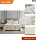 Elegant 4-Piece King Sheet Set - Moisture-Wicking Cotton Percale in Beige