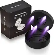 Binlingdaily UV Retainer Case with Fan and Mirror - Compact Tooth Pocket for Aligner, Mouth Guard, Night Guard and Braces, Black, Casual, Black, Casual