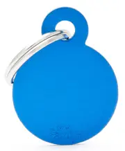 My Family Basic Circle Pet Tag Collar Accessory Blue - 2 Sizes