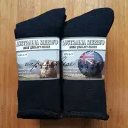 6 PAIRS 6-11 AUSTRALIAN MERINO WOOL SOCKS HEAVY DUTY EXTRA THICK WORK BLACK