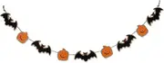 DII Fall Home & Party Décor Spooky Halloween Decorations Indoor & Front Porch, Garland, 72-Inch Length, Bat & Pumpkin