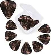 Brown Labrador Retriever 12 Pcs Guitar Picks 3 Different Thickness Personalized Guitar Plectrums With Storage Box Guitar Accessories For Bass Electric Guitar Acoustic Guitar Lovers