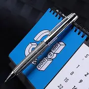 Metal Ballpoint Pen Business Signature Pen Silver Office Supplies and School Desk Accessories, Fancy Nice Gift Pens,Medium Point,1.0Mm,Black Ink