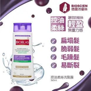 【BIOSCIEN 沛優絲】控油柔絲健髮洗髮精/果香控油柔順(360ml*4入)