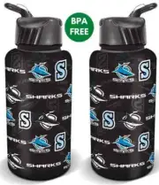 Cronulla Sharks NRL Flip Drink Bottle
