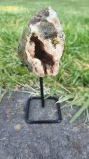 Pink Amethyst Geode Crystal On Pin home, office or In/ outdoor decoration A+125g