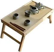 TEHAUX Solid Wood Bed Laptop Desk Portable Folding Serving Table Tea Tray for Breakfast (Wooden)