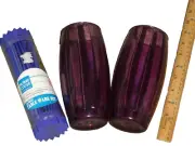 purple plastic 2 tumblers & 16 pc lavender forks/knives/table & teaspoons (A)