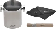 Lelit Cylindrical Knock Box With Cloth And Brush
